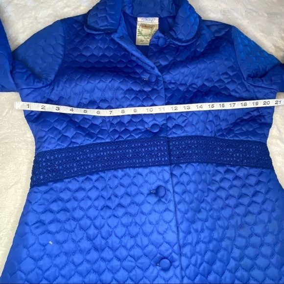 Vintage St. Michael Sz 38 Blue Housecoat Robe Quilted Britain - Picture 16 of 16